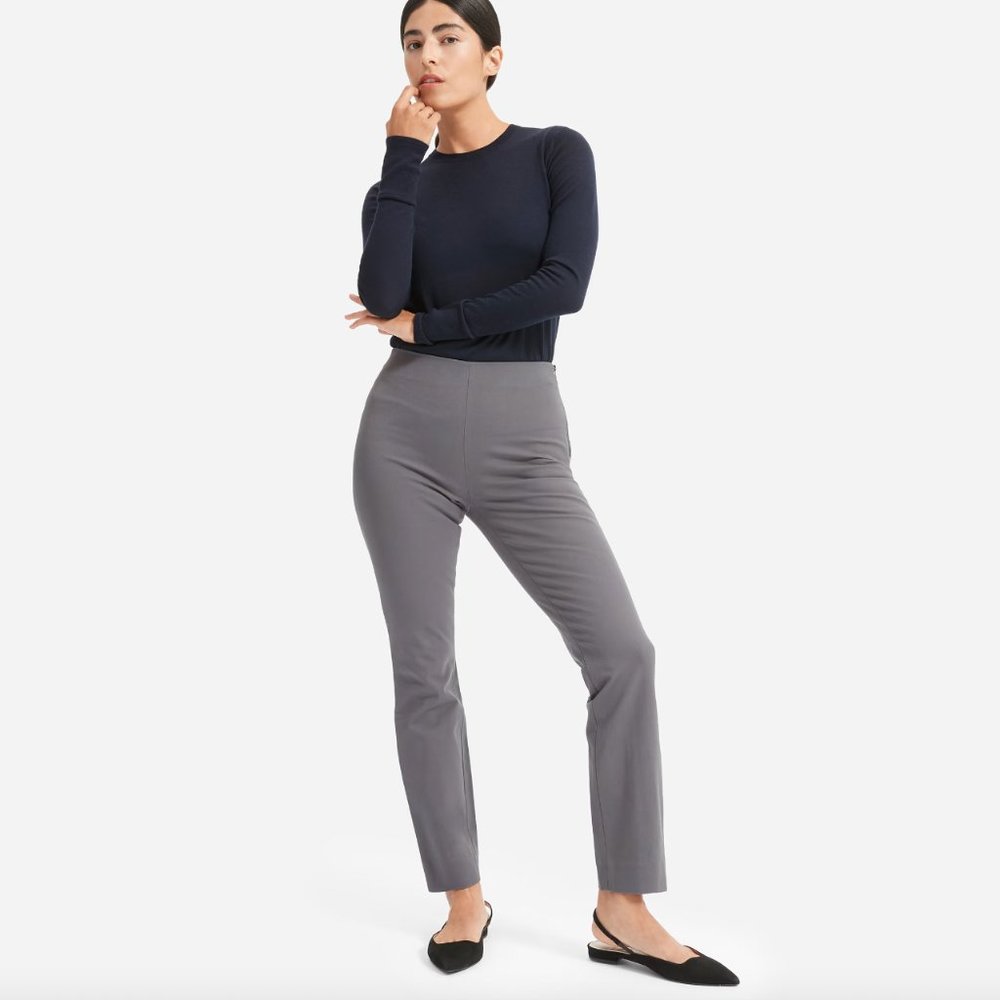 Everlane - The Side-Zip Stretch Cotton Pant Gray